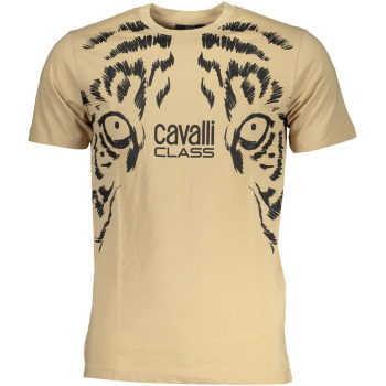 CAVALLI CLASS MEN'S BEIGE T-SHIRT