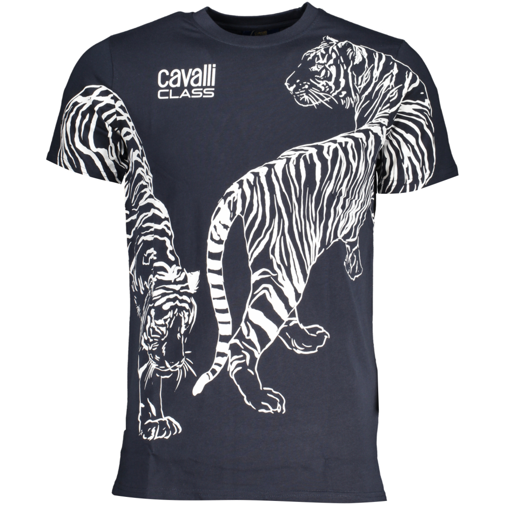 CAVALLI CLASS MEN'S NAVY BLUE T-SHIRT