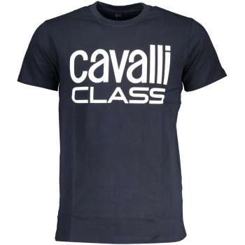 CAVALLI CLASS MEN'S NAVY BLUE T-SHIRT
