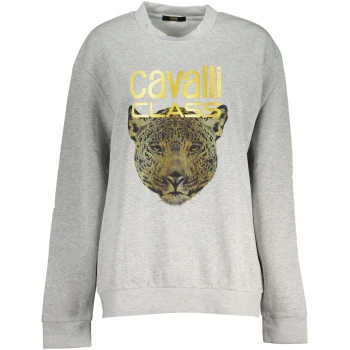 CAVALLI CLASS WOMEN'S GRAY SWEATSHIRT CAVALLI CLASS WOMEN'S GRAY SWEATSHIRT