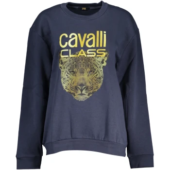 CAVALLI CLASS WOMEN'S NAVY BLUE SWEATSHIRT CAVALLI CLASS WOMEN'S NAVY BLUE SWEATSHIRT