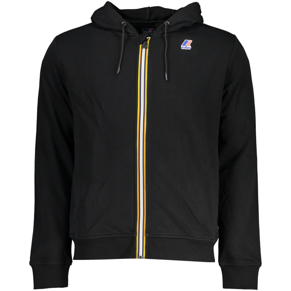 K-WAY MEN'S BLACK ZIPPED SWEATSHIRT