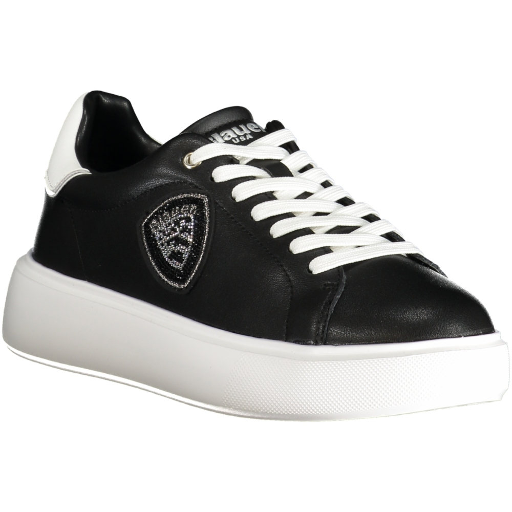 BLAUER BLACK WOMEN'S LEATHER SNEAKERS