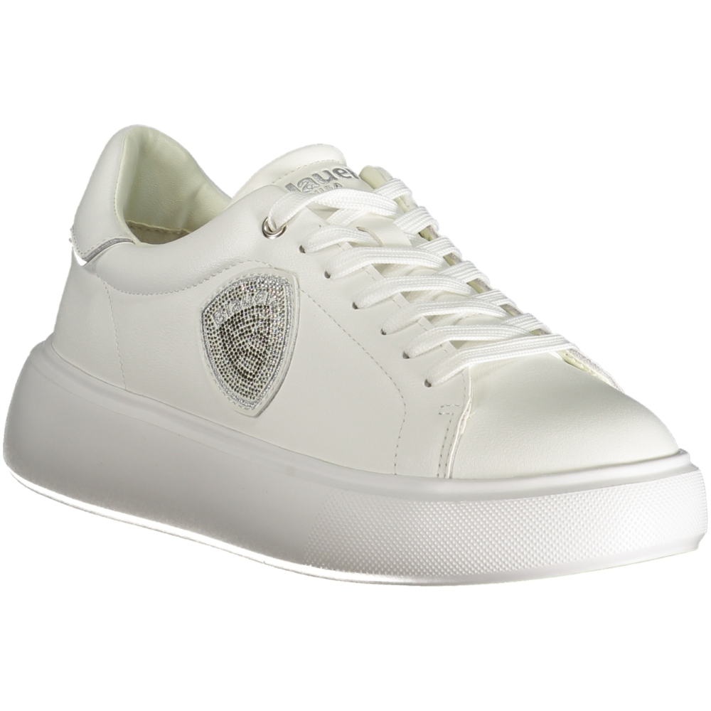 BLAUER WHITE WOMEN'S LEATHER SNEAKERS