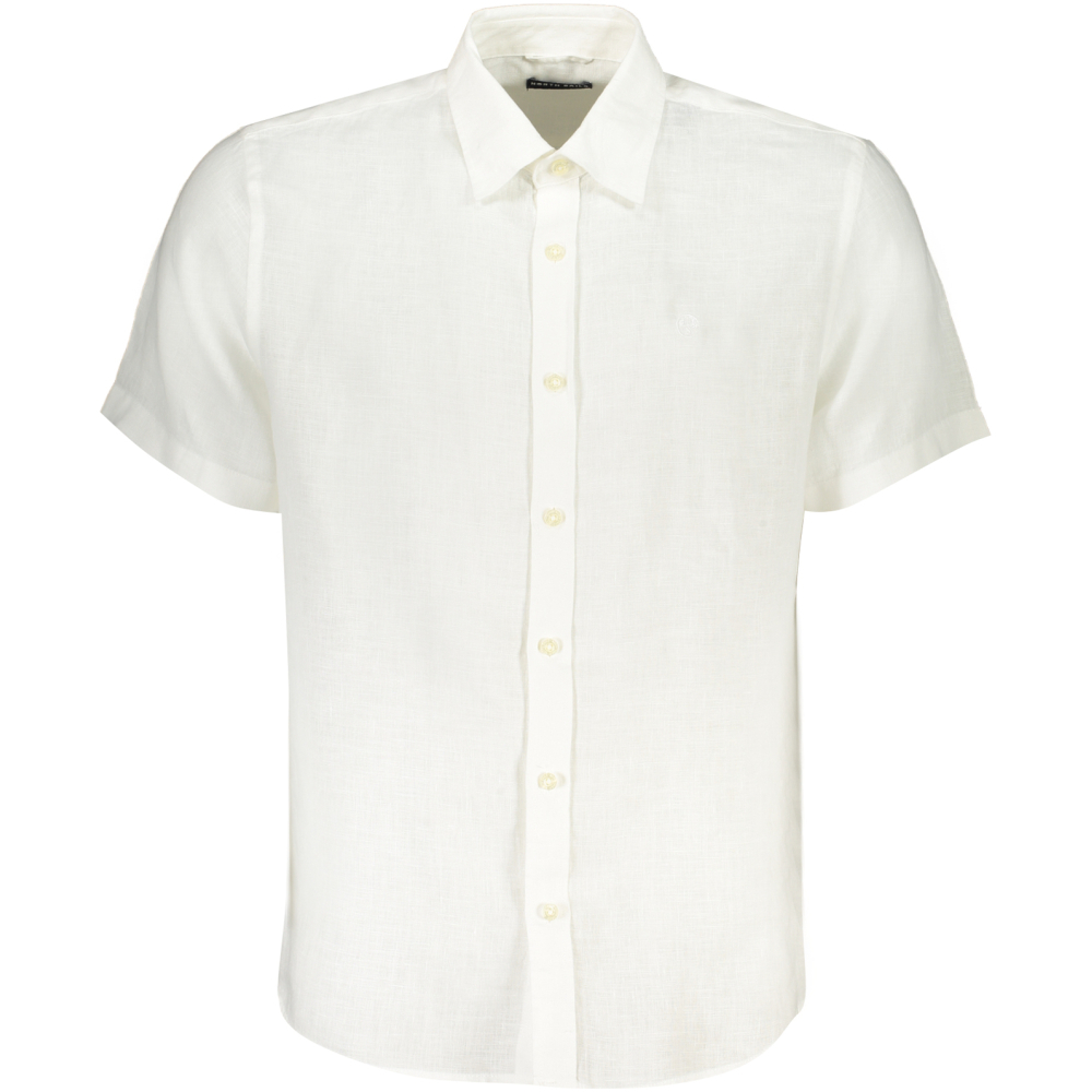 NORTH SAILS Men's White Short Sleeve Linen Shirt