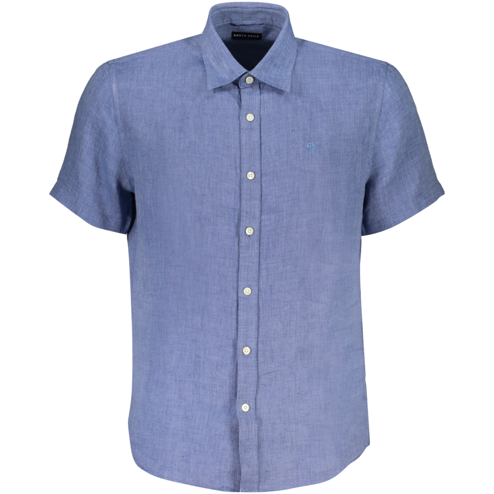 NORTH SAILS Men's Blue Short Sleeve Linen Shirt