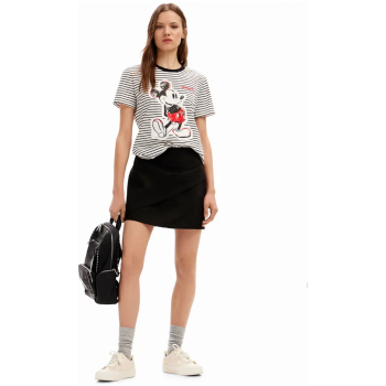 DESIGUAL Striped Mickey Mouse T-shirt