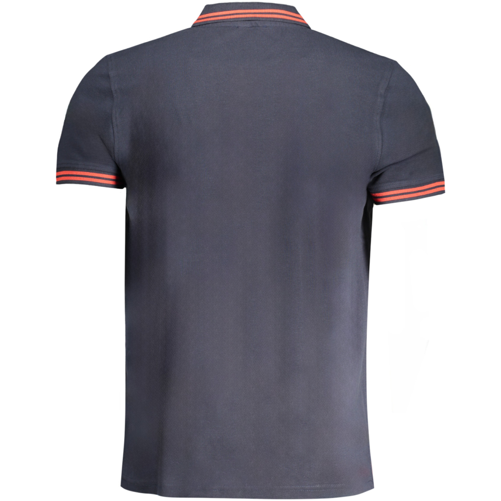 CAVALLI CLASS MEN'S NAVY BLUE SHORT SLEEVED POLO SHIRT