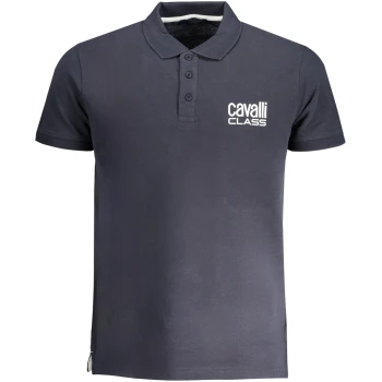 CAVALLI CLASS MEN'S NAVY BLUE SHORT SLEEVED POLO SHIRT CAVALLI CLASS MEN'S NAVY BLUE SHORT SLEEVED POLO SHIRT