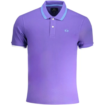 LA MARTINA Purple Men's Short Sleeved Polo Shirt