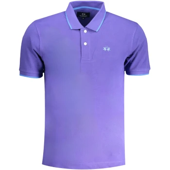 LA MARTINA Purple Men's Short Sleeved Polo Shirt