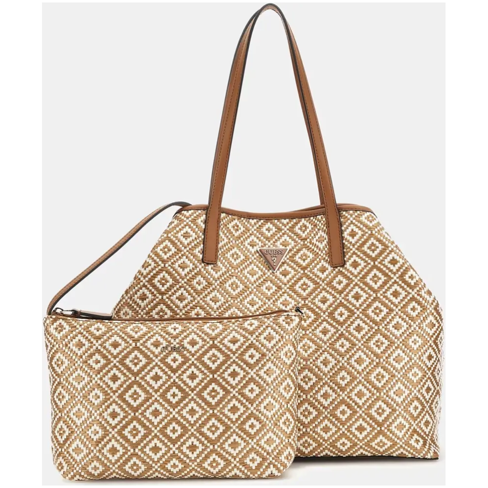 GUESS JEANS Vikky Raffia Shopper Bag