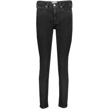 CALVIN KLEIN WOMEN'S BLACK DENIM JEANS CALVIN KLEIN Women's Black Mid Rise Skinny Jeans