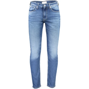 CALVIN KLEIN MEN'S DENIM JEANS BLUE CALVIN KLEIN Men's Slim Taper Jeans with Washed Effect